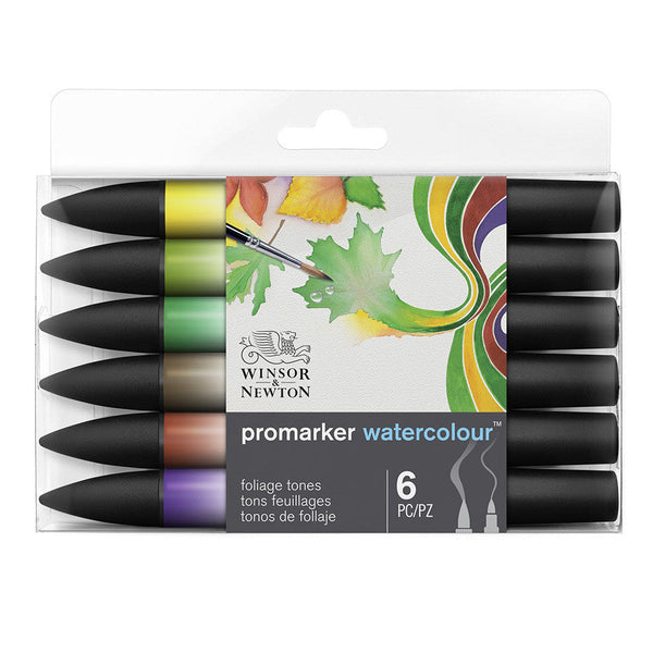 Winsor & Newton Promarker Watercolour Set Of 6 Foliage Tones