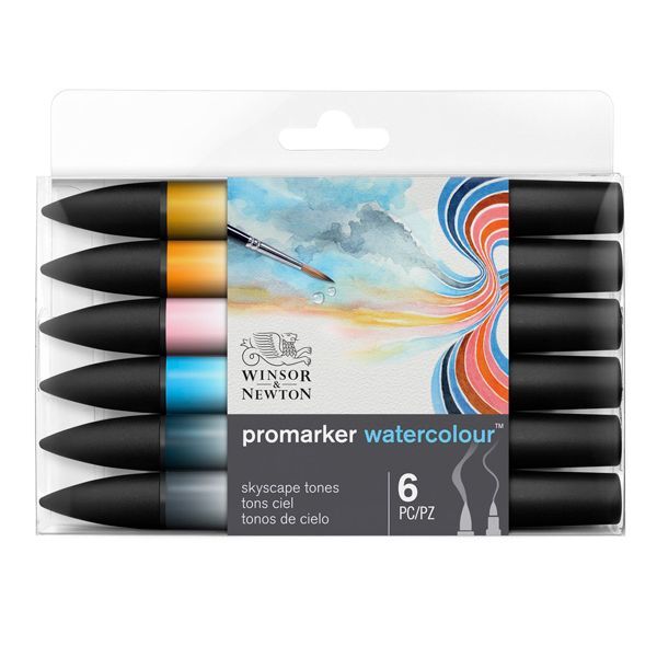 Winsor & Newton Promarker Watercolour Set Of 6 Sky Tones