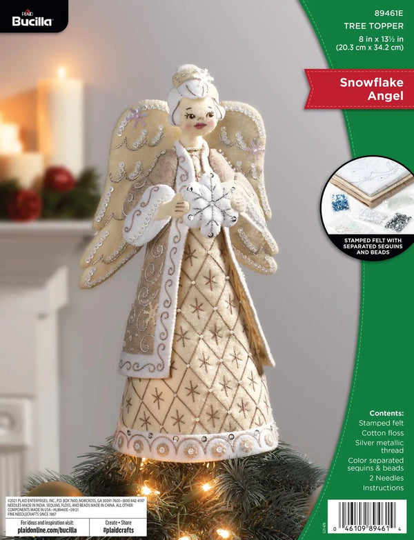 Bucilla Tree Topper Embroidery Kit Snowflake Angel