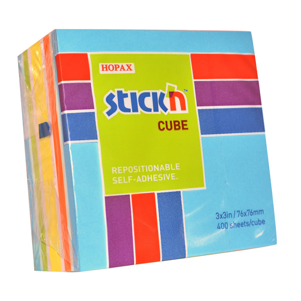 Stick'n Cube 76x76mm 400 sheets#colour_BLUE & BRIGHTS
