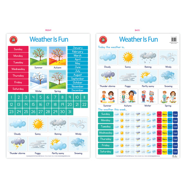 Learning Can Be Fun Wall Chart Weather Is Fun Poster
