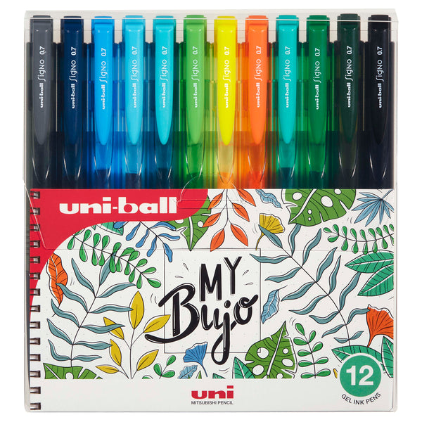Uni Signo RT1 0.7mm Retractable Pens Botanical Pack of 12