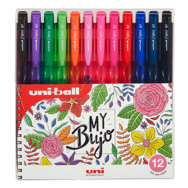 Uni Signo RT1 0.7mm Retractable Pens Floral Pack of 12