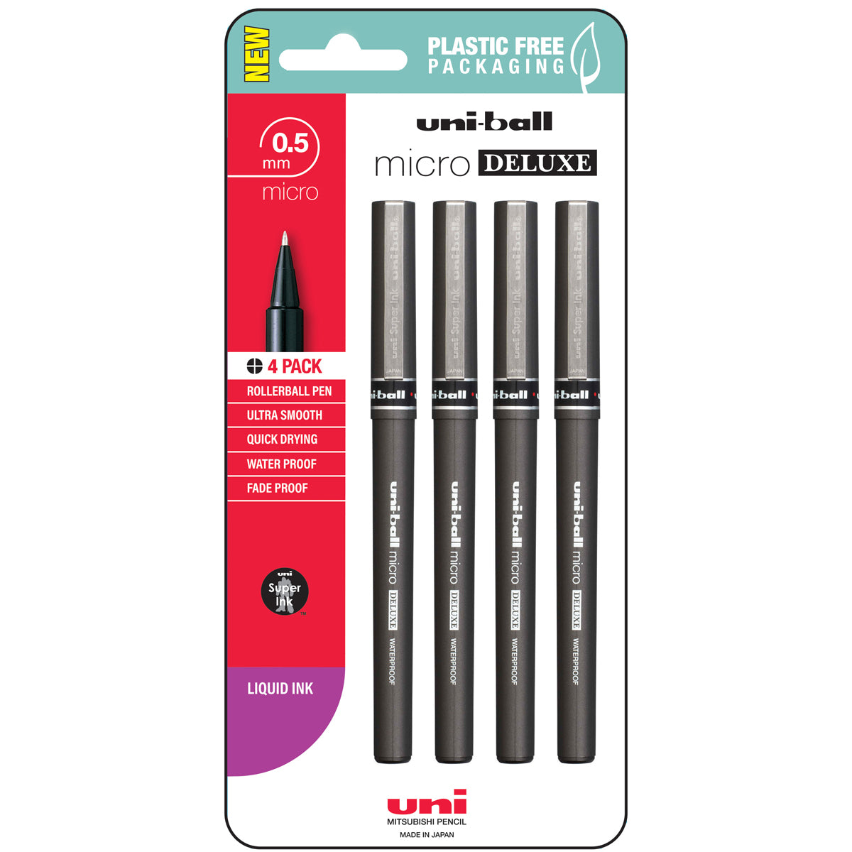 thumbnail image 2 of Uni-ball Micro 0.5 Pen Security Ink Pens Uni-ball Micro Air Rollerball Pens 0.5mm - Red Ink 12 Pack Red Fountain Uniball Roller Micro 0.5mm Black 2 of 11