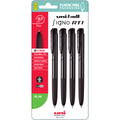 Uni Signo RT1 0.7mm Retractable Pens Pack of 4#Colour_BLACK