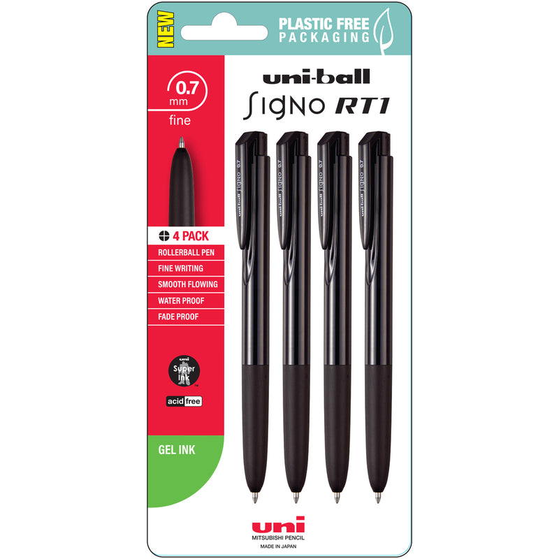 Uni Signo RT1 0.7mm Retractable Pens Pack of 4