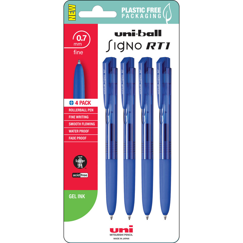 Uni Signo RT1 0.7mm Retractable Pens Pack of 4
