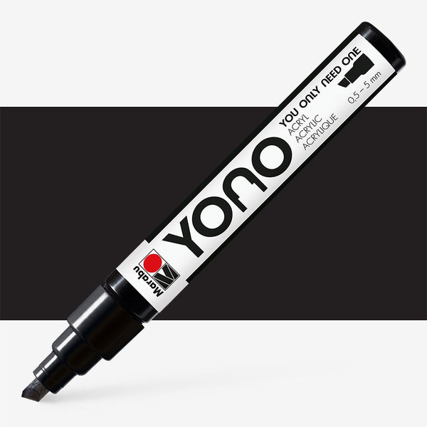 Marabu YONO Acrylic Markers Chisel 0.5-5.0MM Tip#Colour_BLACK