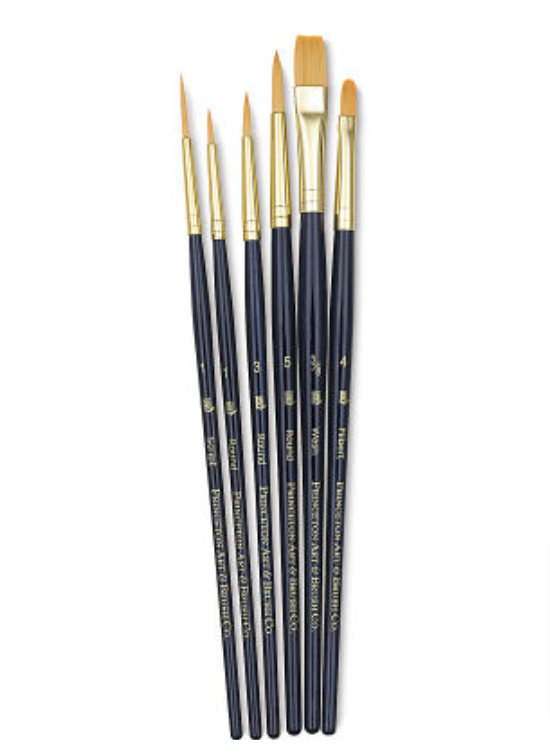 Princeton Brush Real Value Synthetic Golden Taklon 9132 Brushes Set Of 6