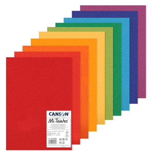 Canson MI-TEINTES Paper A3 160gsm Assorted Colours - Pack of 10#Colour_BRIGHT