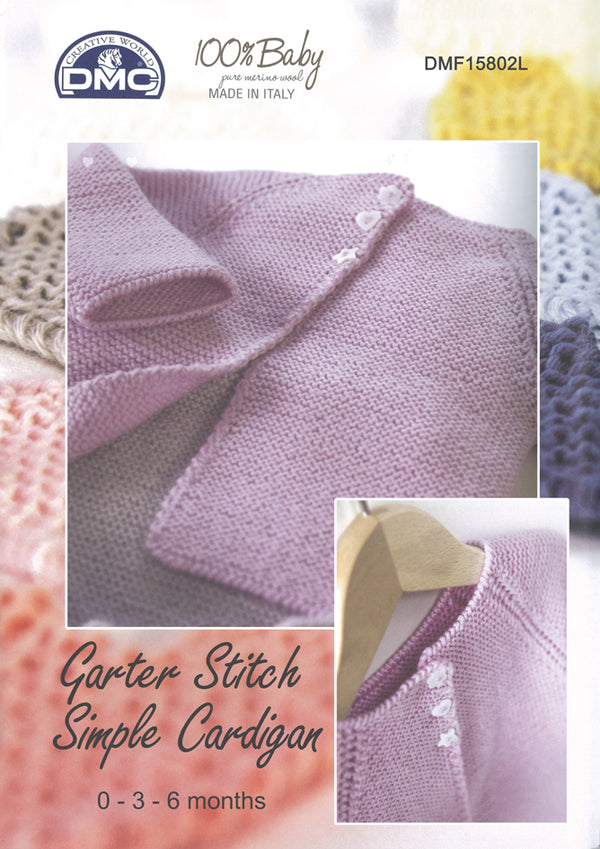 DMC Baby Garter Stitch Cardigan Pattern