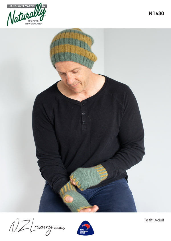 Naturally Pattern NZ Luxury DK Pattern Mens/Hat & Gloves N1630