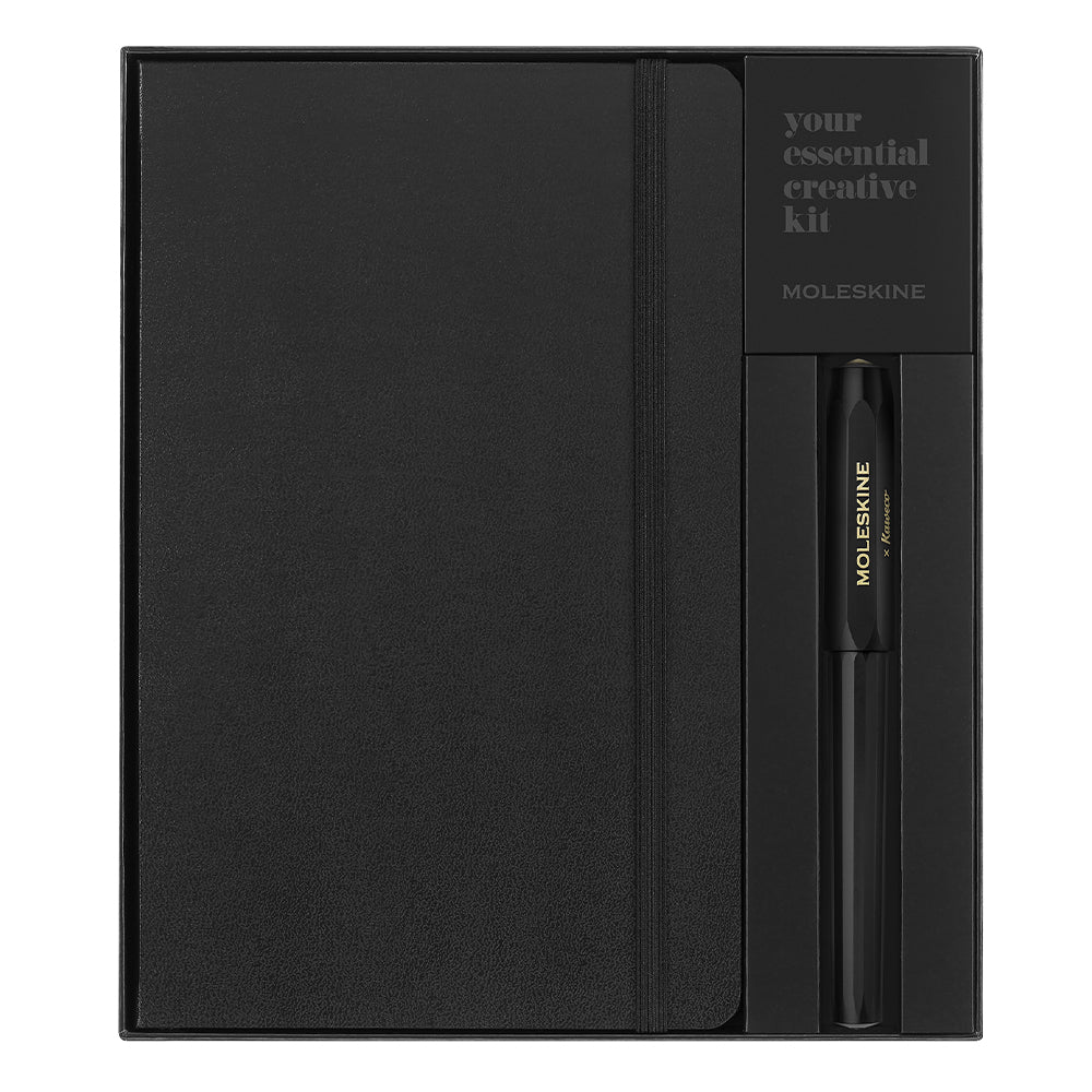 Moleskine Kaweco Large Ruled Rollerball & Notebook Black Set