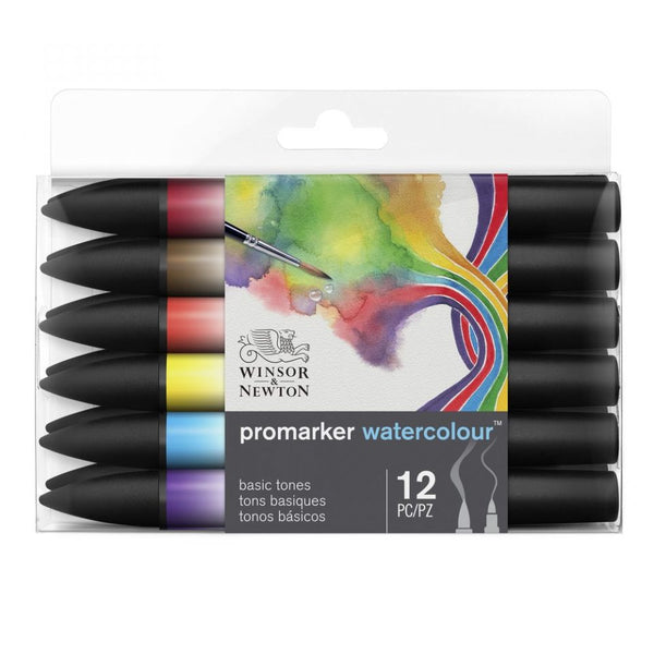 Winsor & Newton Promarker Watercolour Set Of 12 Basic Tones