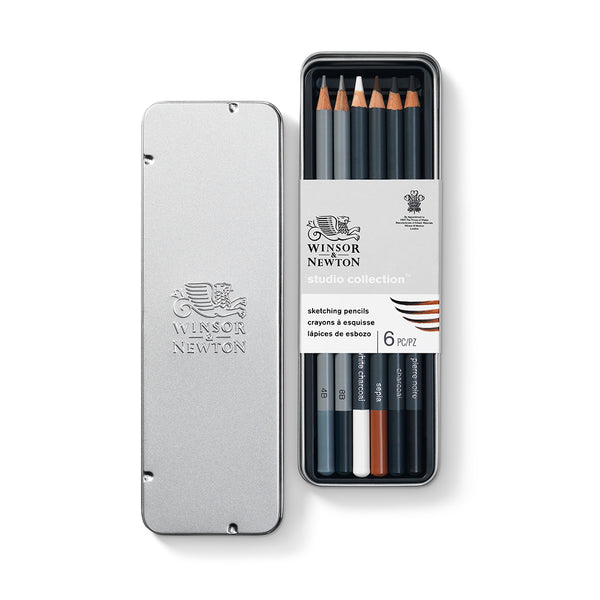 Winsor & Newton Studio Sketching Pencil Tin#Pack Size_PACK OF 6