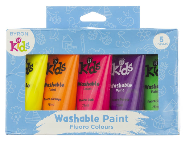 Jasart Byron Kids Wash Paint 75ML Set 5#Colour_FLUORESCENT