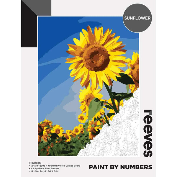 Reeves Paint By Numbers 12x16Inch#Design_SUNFLOWER