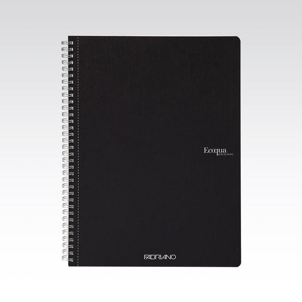 Fabriano Ecoqua Spiral Notebook 90gsm Blank A4#Colour_BLACK
