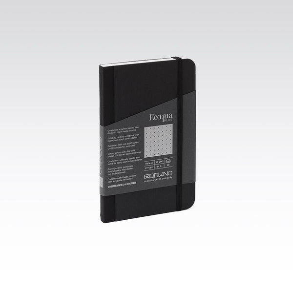 Fabriano Ecoqua Plus Fabric Notebook 90gsm Dots 9x14cm#Colour_BLACK