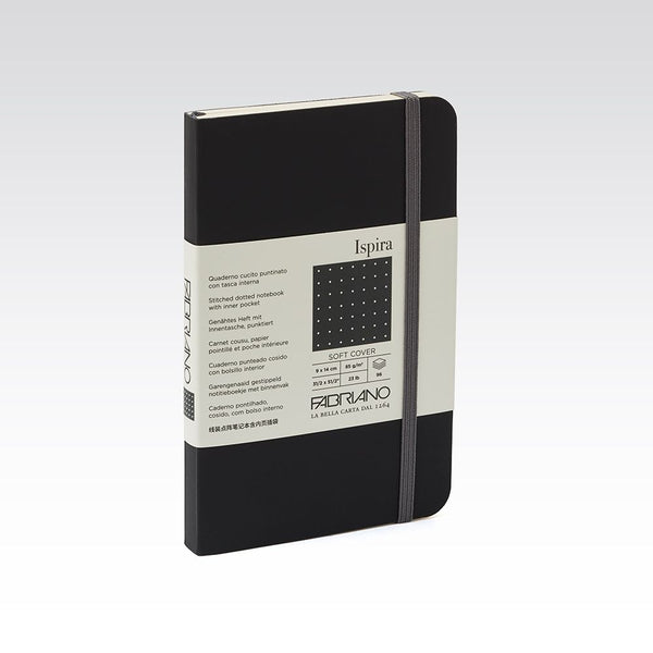 Fabriano Ispira Soft Cover Notebook 85gsm Dots 9x14cm#Colour_BLACK