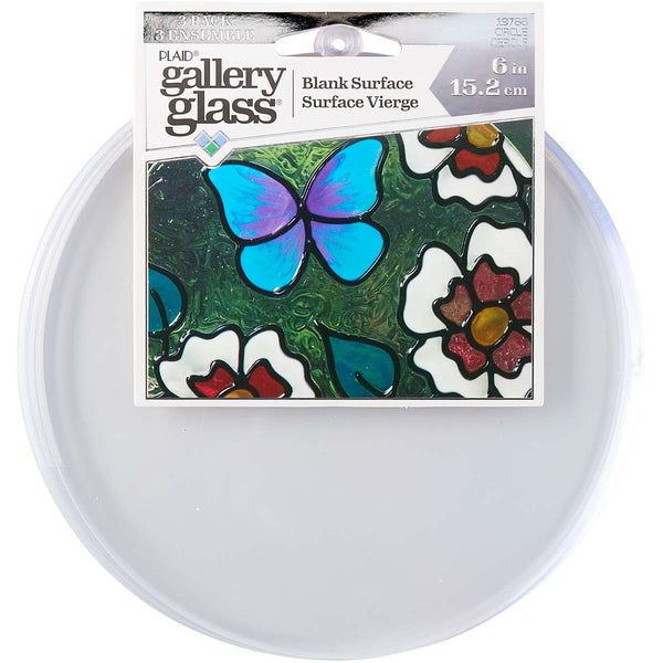 Plaid Gallery Glass Surface Circle 6inch 3 Piece