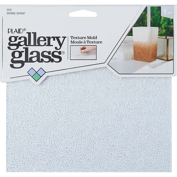 Plaid Gallery Glass Texture Plate 8x8inch Diamond