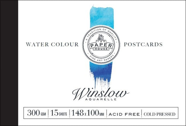 The Paper House Winslow Watercolour Postcards 300GSM 148x100MM 15 Sheets