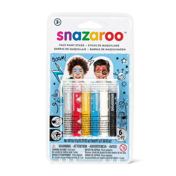 Snazaroo Facepaint Sticks Boy Set Of 6 Adventure
