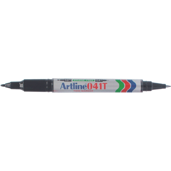 artline 041t permanent dual nib marker black