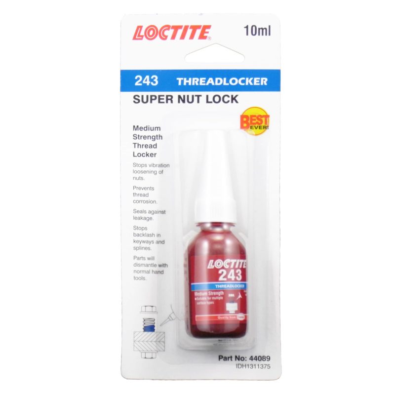 Loctite 243 Nut Lock 44089 Medium Strength Thread Locker 10ml
