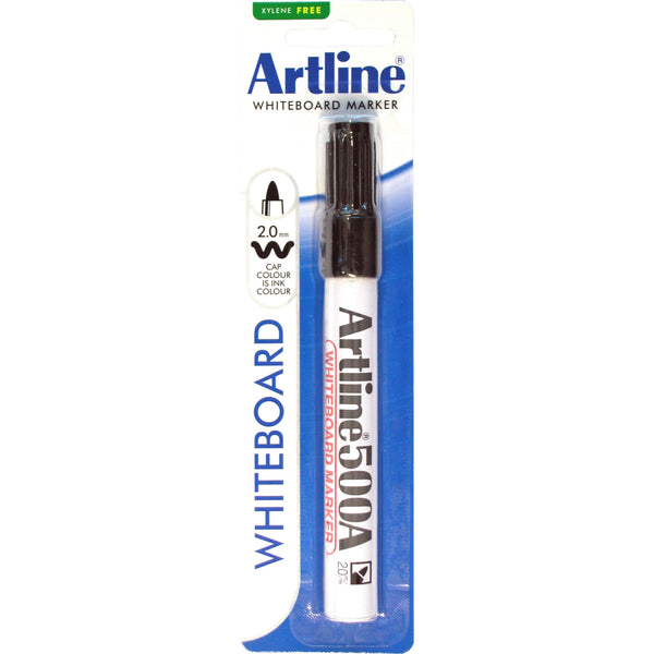 artline 500a whiteboard marker 2mm bullet nib black