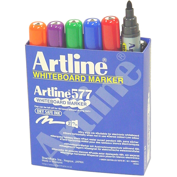 artline 577 whiteboard marker 8 colours assorted