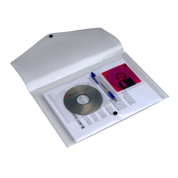 marbig® cd and document wallet follscap clear