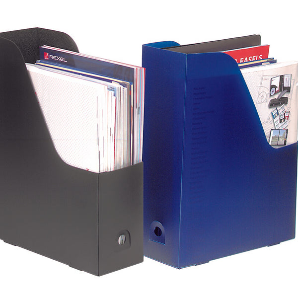 magazine holder polyprop blue pack of 2