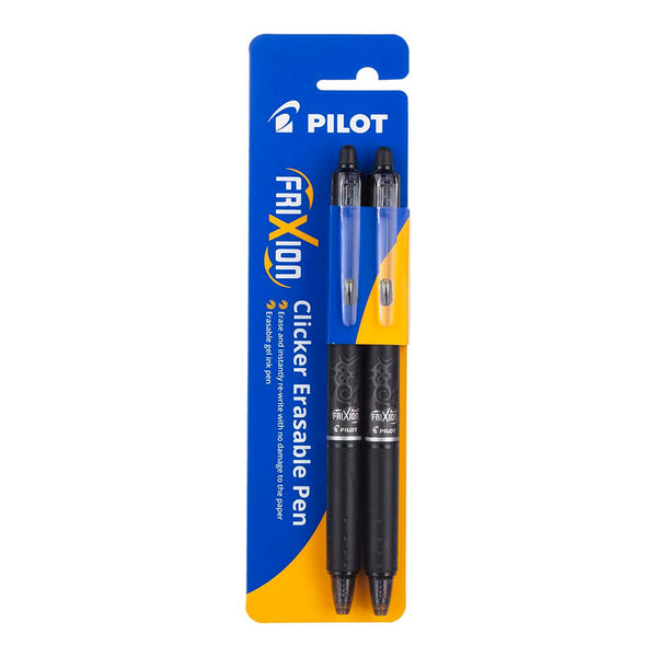 Pilot Frixion Clicker Erasable Fine Pens Black Pack Of 2