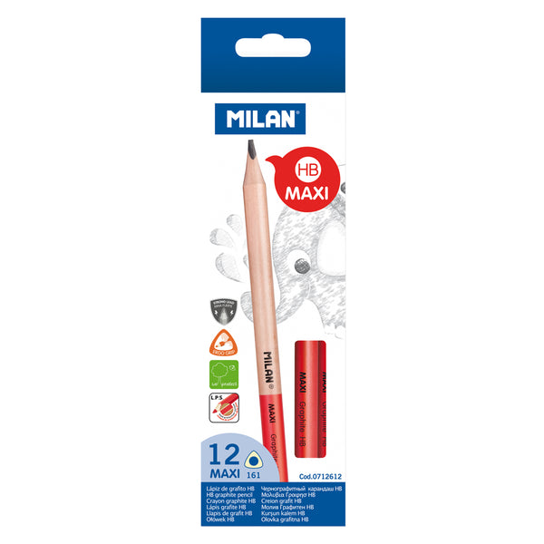 Milan Maxi Graphite Pencils HB - Pack of 12