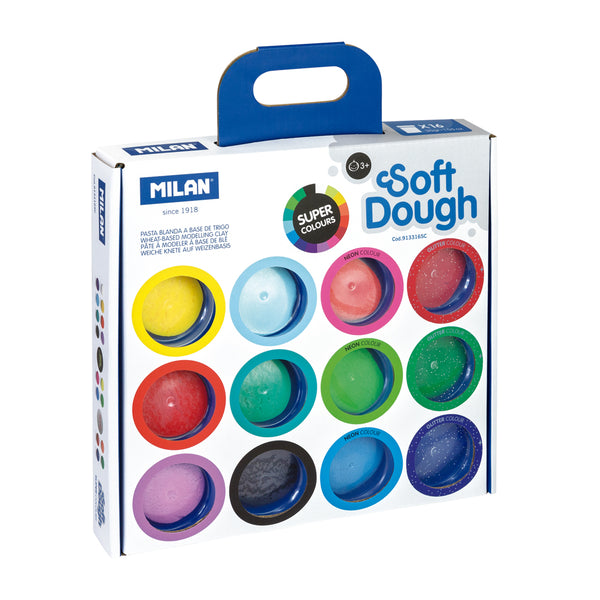 Milan Soft Dough Super Colours Assorted - Pack of 16