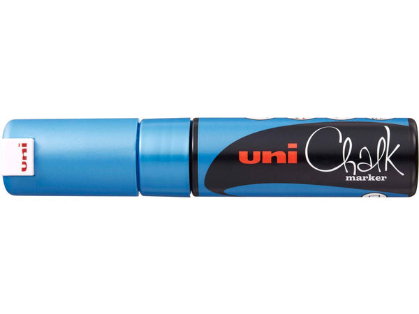 Uni Chalk Marker 8.0mm Chisel Tip Metallic PWE-8K#Colour_BLUE