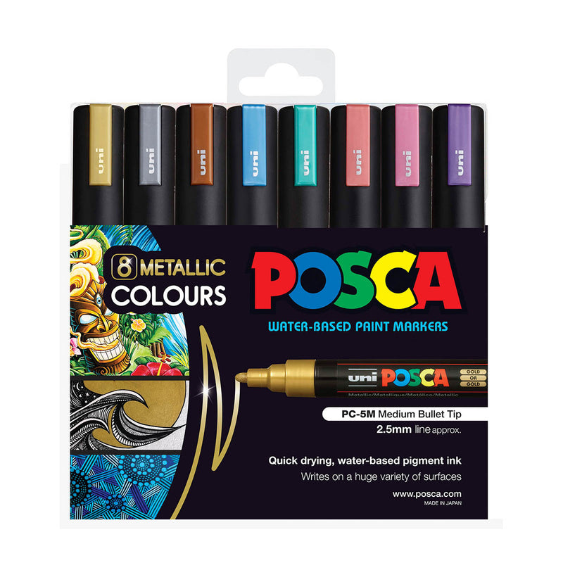 Uni Posca Markers PC-5M 1.8-2.5mm Metallic Sets