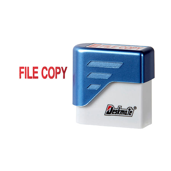 deskmate pre-inked office stamp file copy red