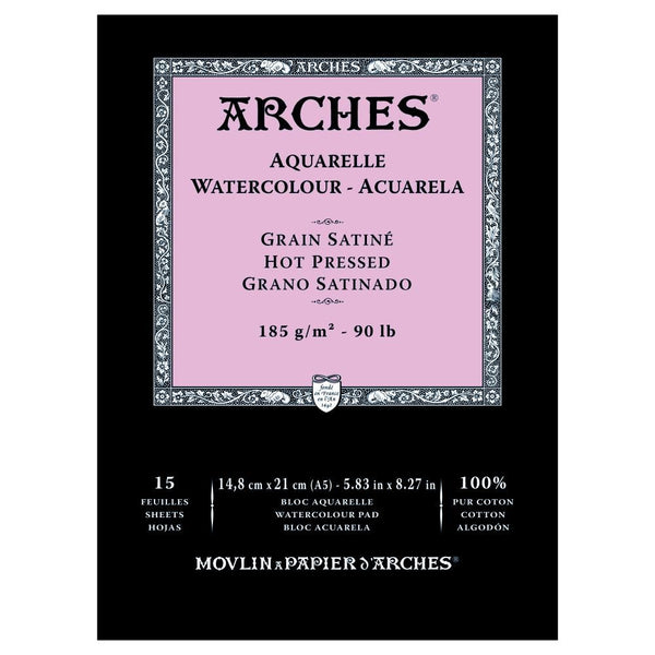 Arches Water Colour Pads 185gsm A5#paper press_HOT PRESSED
