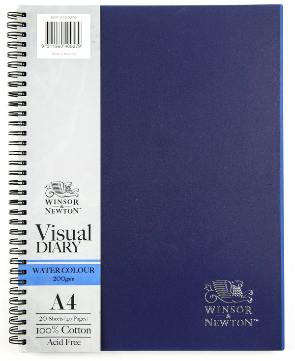 Winsor & Newton Spiral Visual Diary A4 200gsm 20 Sheets Blue