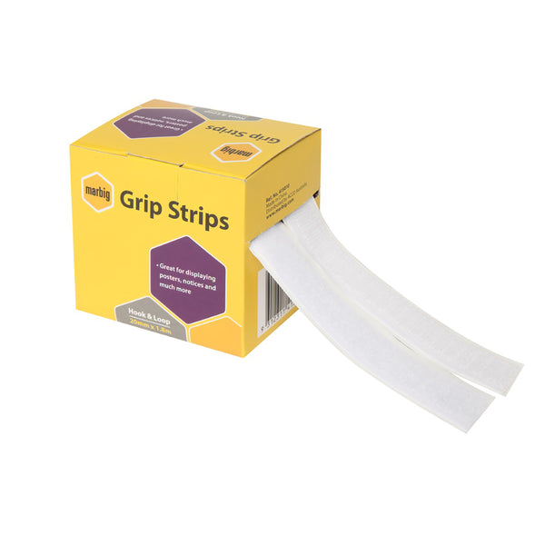 marbig® hook & loop grip strips hook & loop 20mmx1.8m