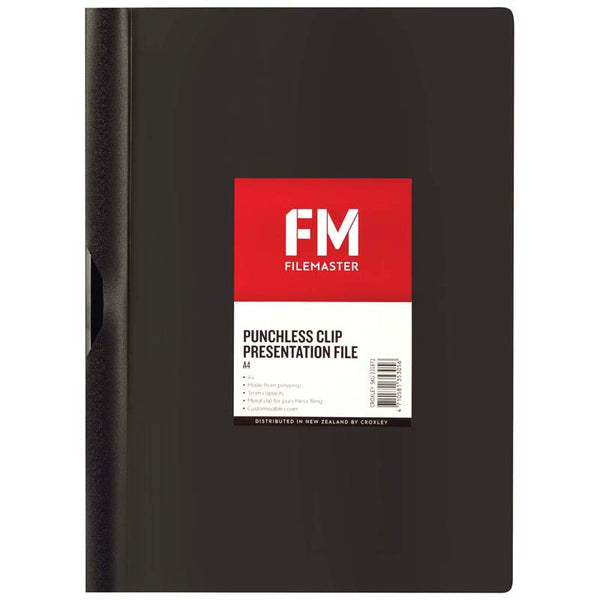 fm clipfile punchless size a4 3MM polypropylene#colour_BLACK