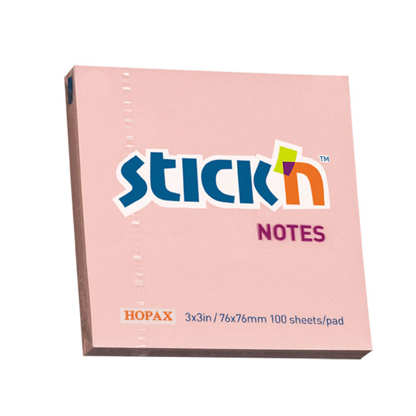 STICK'N NOTES 76X76MM 100 SHEET PAD#Colour_PINK
