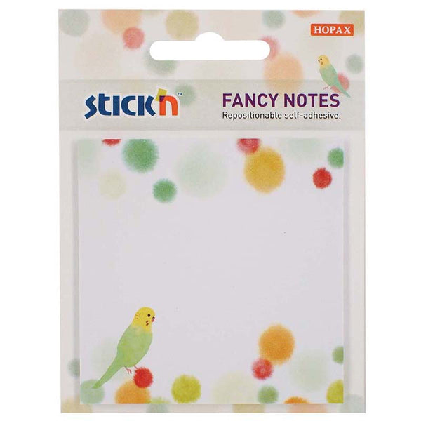 Stick'n Fancy Notes Budgie 76x76mm 30 Sheets