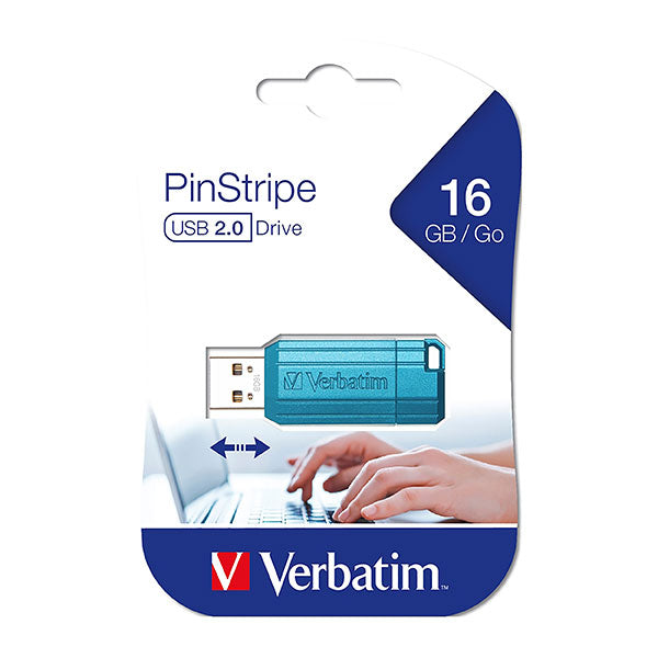 Verbatim Store 'N' Go Pinstripe USB Drive 16GB#Colour_BLUE