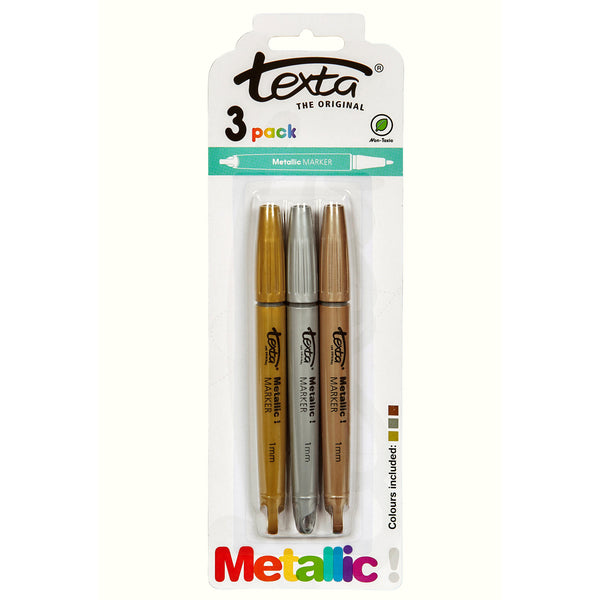 Texta Metallic Markers Assorted Pack Of 3 - Box Of 12 (36 Units)
