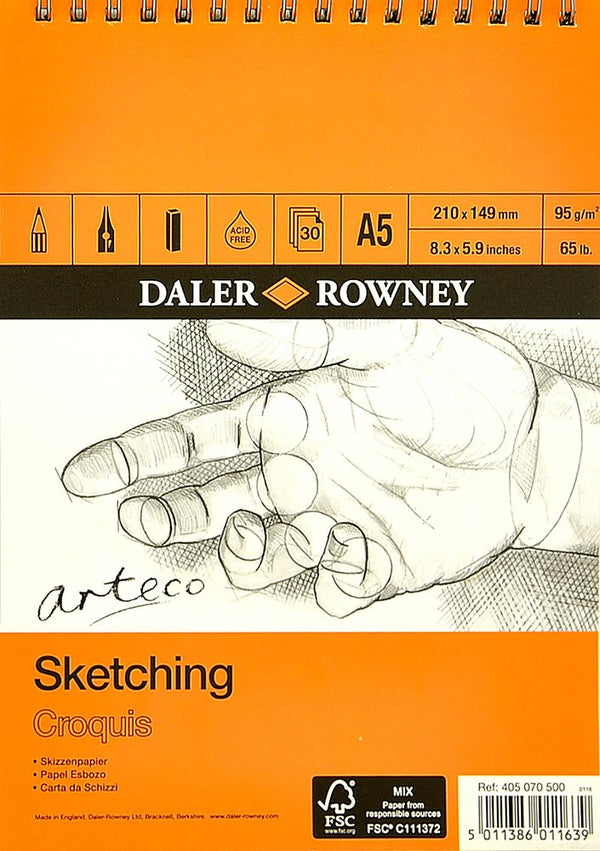 Daler Rowney Arteco Sketch Pad Spiral#Size_A5