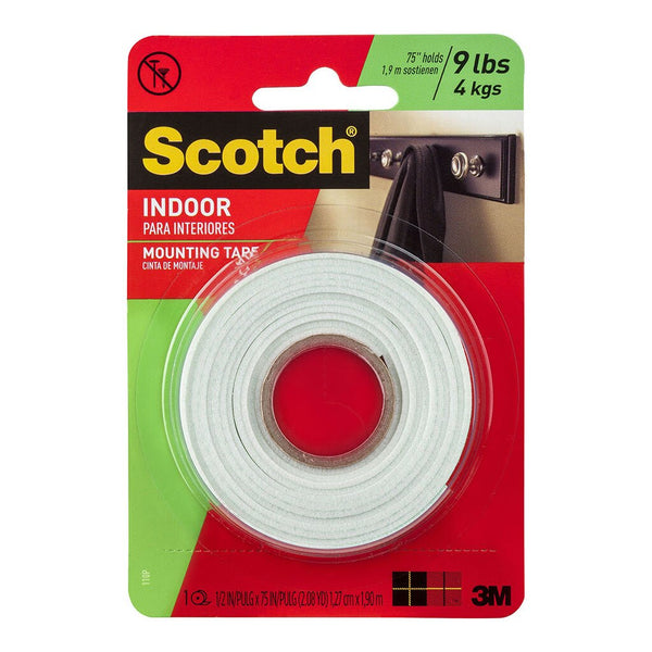 scotch indoor mounting double-coated foam tape 110p size 12.7mm x 1.9m